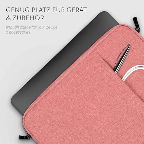 Housse rose pour Honor Pad X9a en polyester imperméable avec pochette accessoires