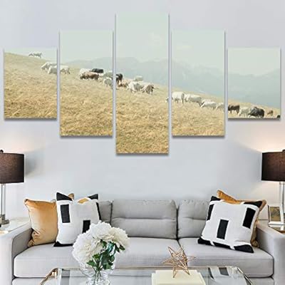 SIGNWIN 5 Panel Canvas Wall Art Modern Art...