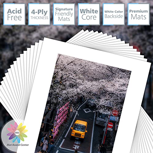 MBC Mat Board Center, Pack of 50, 11x14 for 8x12 White Color Photo Picture Mats, Backing Boards, Clear Bags - Acid Free, 4-ply Thickness - for Pictures, Photos, Framing by MBC MAT BOARD CENTER - Image 3