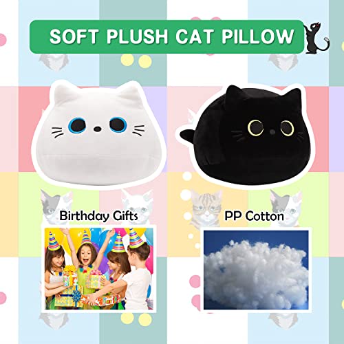 Gato de peluche blanco de 28 cm y cojín de algodón suave para niños 4