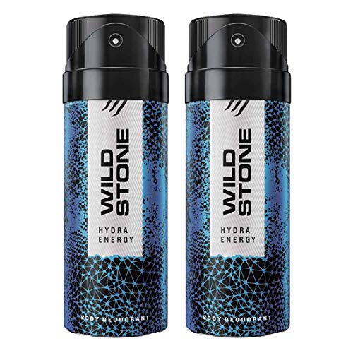 Wild Stone Hydra Energy Deodorants For Men, Long Lasting Strong Masculine Fragrance, Pack Of 2 (150Ml Each) - Spray