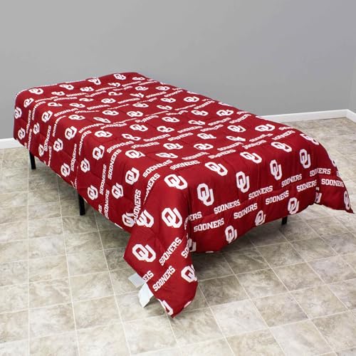 Image of College Covers Everything Comfy Oklahoma Sooners Reversible Big Logo Soft and Colorful Comforter, Queen