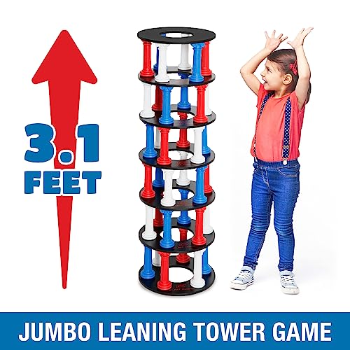 E-Jet Tumbling Giant Tower Game Stacking Game For Adults & Teen - Party Game & Table Game Night, Multi-Colored, Jumbo (Eol249402021) #TOP1