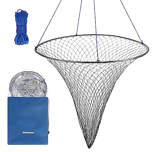QualyQualy Bridge and Pier Fishing Net, Foldable Drop Net for