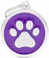 Medaglietta Per Cane My Family - Zampa Con Strass Nero, Smaltata A Mano