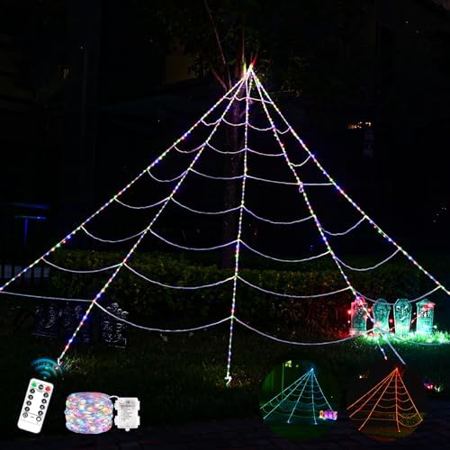 Halloween Spider Web Lights Decor 390 LED with 26m Light Chain, 5...