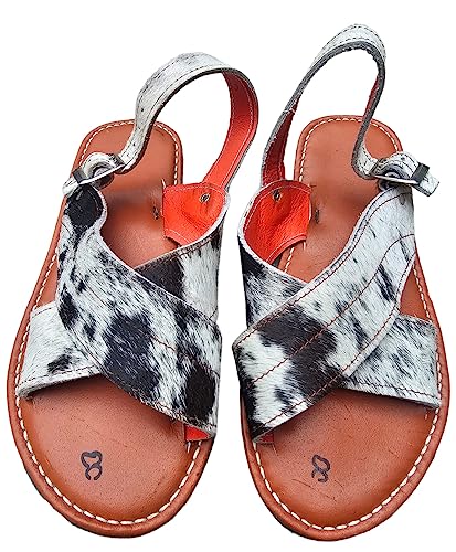 Catálogo para Comprar On-line Huaraches Comida - los más vendidos. 45 Huarache Mexicano Artesanal Pelo de Vaca Acojinado Suela de Llanta (28 MX, Blanco)