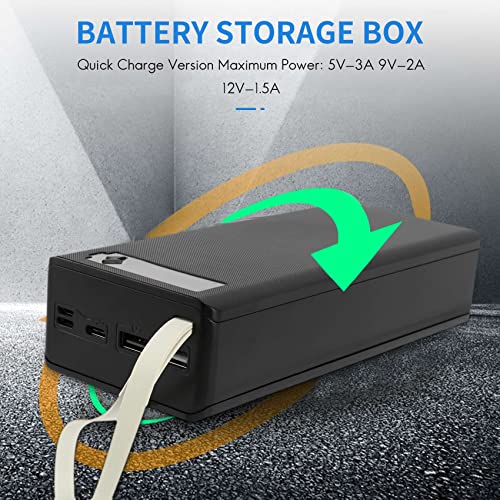 Ovnshvn 16X18650 Battery Storage Box Pd Qc3.0 Quick Charge Diy Power Bank Box Case 18650 Battery Holder Box Black (500104963A2) #TOP1