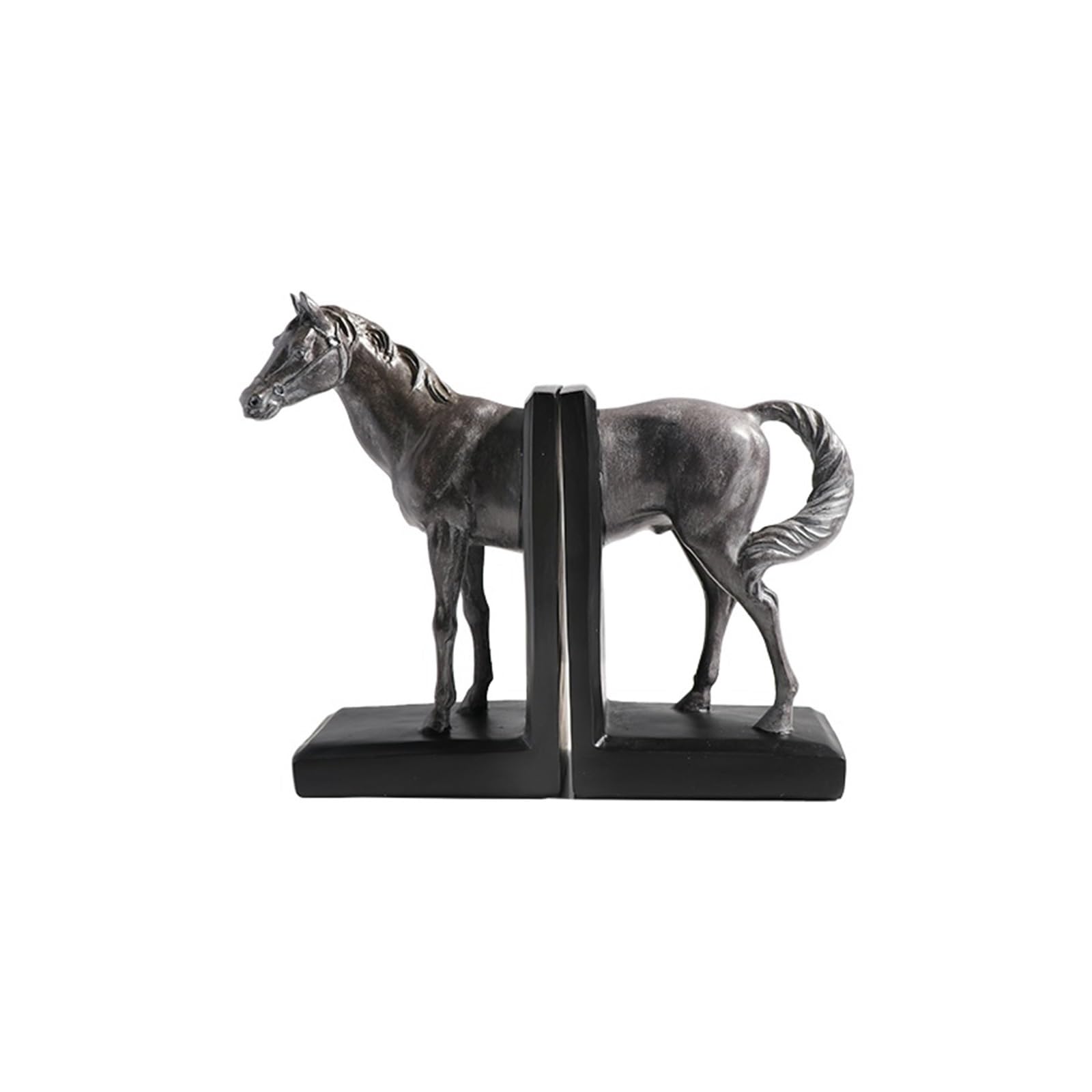 Serre-livres étagère vintage tête de cheval résine antidérapante déco maison