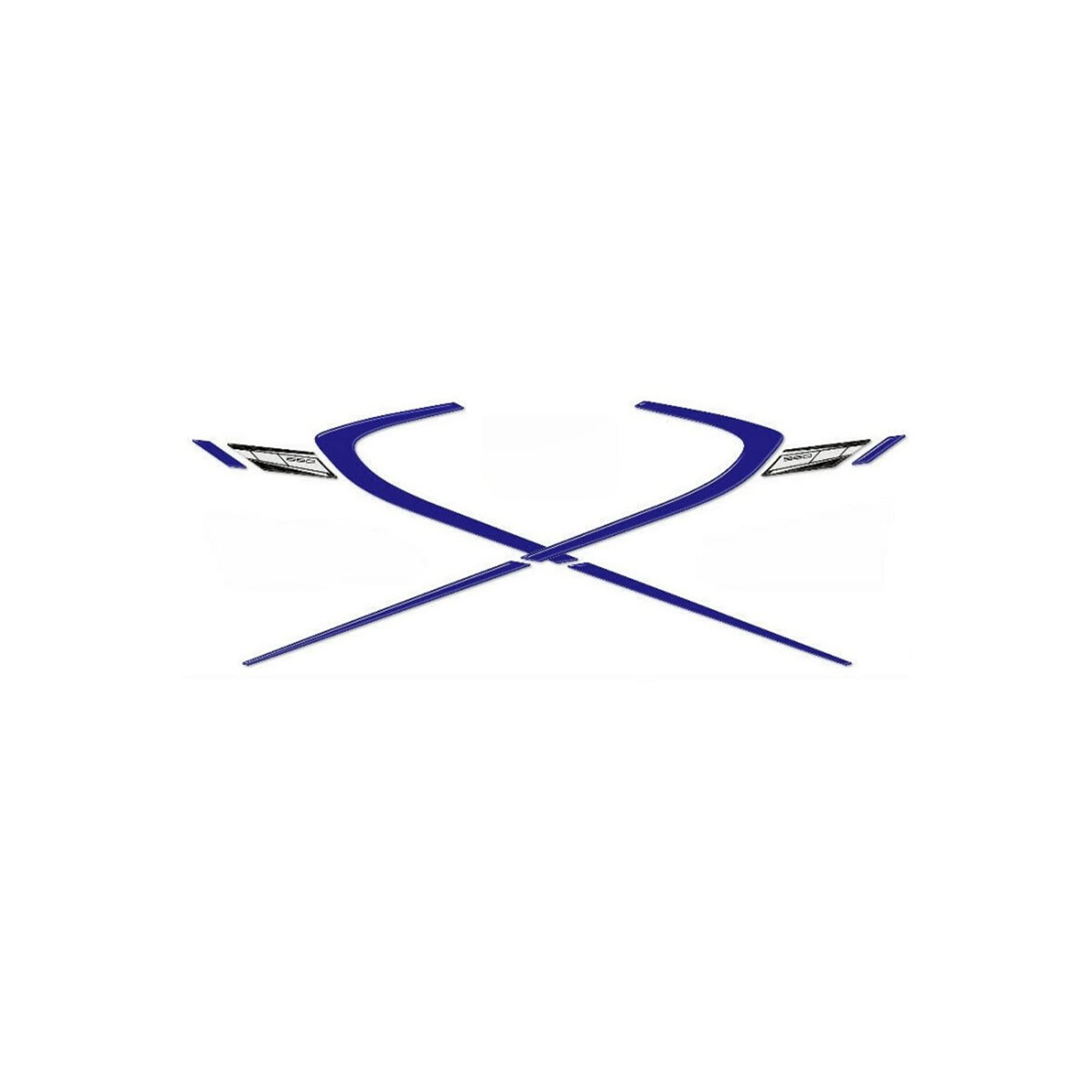 labelbike - 3D Gel Scooter Tail Edge Guard Stickers Compatible with Yamaha TMAX 560 from 2020, Blue Metal Carbon, Set of 2