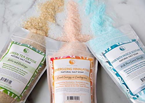 Best Man Bath Salt Soak Infusion - Epsom - Pacific Sea Salt Mix - Soothes Your Muscles, Balances and Relaxes the Body and Spirit - 16 Oz