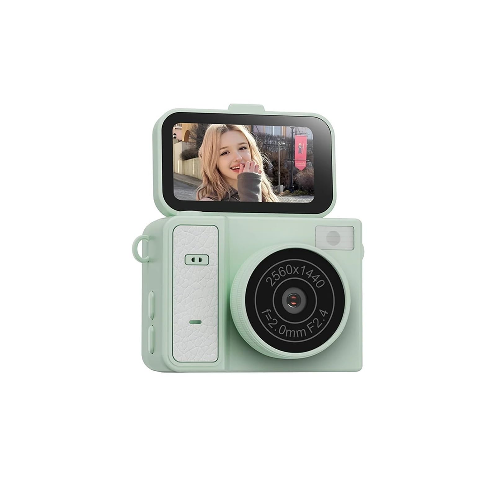 2026 New 30g 2K Flip Screen Mini Thumb Action Camcorder | Retro Ultra-Light Portable Video Recorder with 1.47" Flip Screen(Green)-image-11