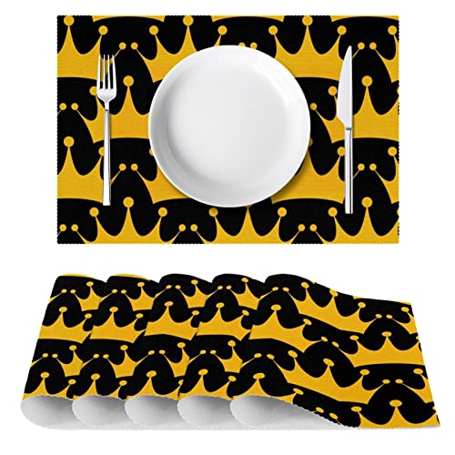 Sets de table noirs 30,5x45,7 cm antidérapants pour salle à manger