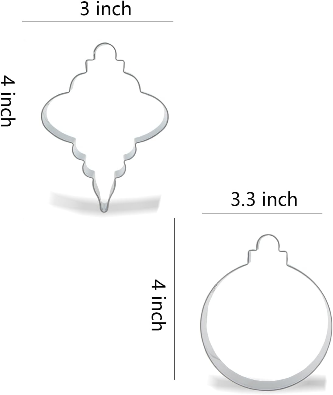 Keewah Christmas Ornament Cookie Cutter Set, 5 Piece, Stainless Steel