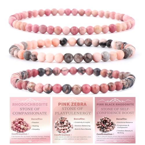 NCB 3-Piece 4mm Natural Crystal Gemstone...