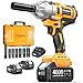 Cordless Impact Wrench 1/2 Inch, 1200N·m(886ft・lbs) Brushless High Torque Impact Gun, 21V Electric Impact Driver, 2x4.0Ah Batteries, Charger & 6 Sockets, Variable Speeds for Car/Truck RV/Mower
