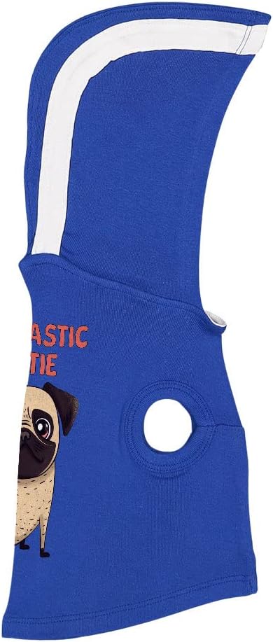 Pugtastic Dog Shirt with Hoodie - Cutie Dog Hoodie - Illustration Dog Clothing - Pink White, XL