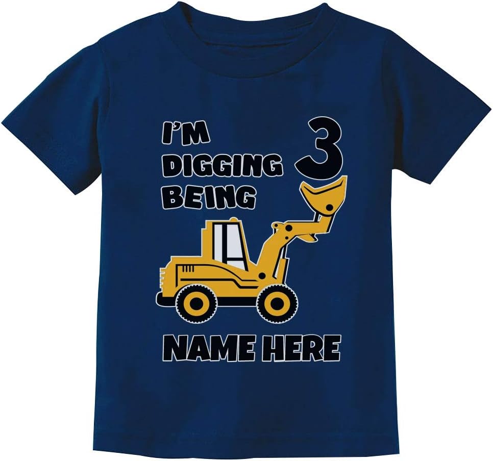Tstars Personalized 3rd Birthday Shirt Boy I'm Digging Being 3 Toddler Kids T-Shirt