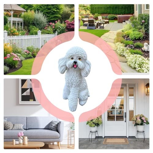 Décoration résistante aux intempéries pour jardin avec statue de chien durable - 5