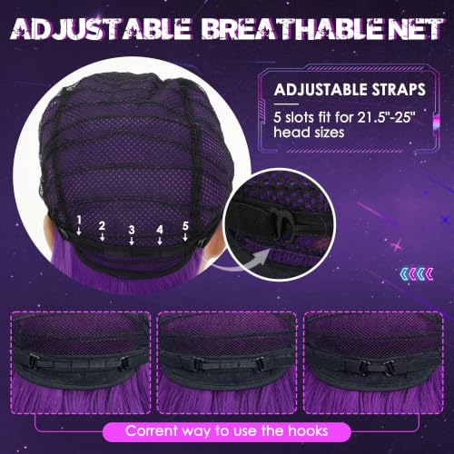 Image of S-noilite Rumi Wig Purple Braid Ponytail Wigs for Women Halloween Cosplay