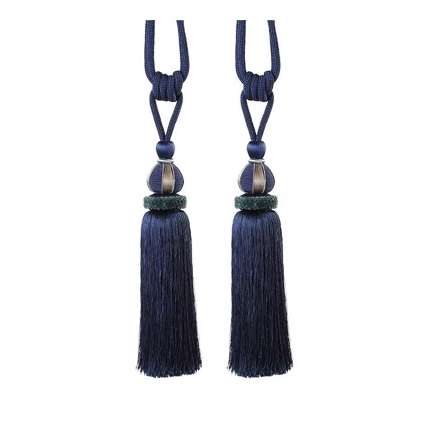 TONZN Bellissimi fermacravatte per Tende in Argento 2 Pezzi Fermacravatta per finestre Colorate Nappe fermacravatte Corda Intrecciata a Mano Cinghia per Decorazioni Accessori per Tende-1