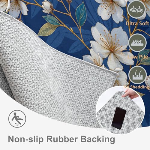 Paillasson attrape poussière lavable machine tapis de sol 50x80cm bleu