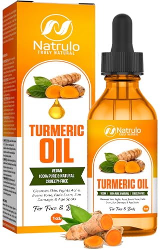 Turmeric Oil – Dark Spot Facial Serum for Face & Body – Natural Skin Brightening Serum & Hyperpigmentation Treatment – Turmeric Glow Serum Cleanses, Fights Acne, Evens Tone, Scars – for All Skin Types