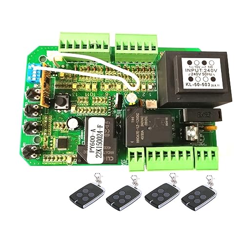 Motor Puerta Corredera, Placa de tarjeta electrónica de placa de circuito de controlador PCB de unidad de Control de Motor de abridor de puerta corrediza de uso amplio(4 keys with board)
