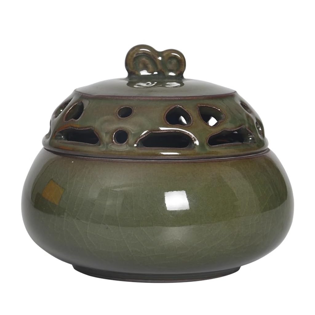 Quemador de incienso de reflujo retro pequeño horno de incienso para el hogar, horno zen interior, horno de aroma, horno de aroma, ceremonia de té, adorno de cerámica para horno de incienso
