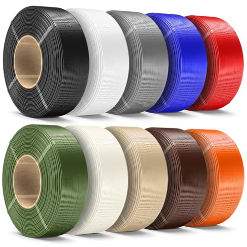 Image of SUNLU 10KG PLA+ Filament Refill 1.75mm, 3D Printer Filament PLA Refill, No-Spool PLA Plus Filament for Reusable Spools, 1KG /Roll Black /White /Grey /Klein Blue /Red /Orange /Bone White /Oak /Olive /Brown