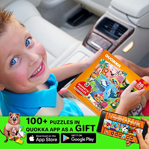 Image of QUOKKA Magnetic Puzzles for Kids Ages 4-6 - 36 Pieces Sudoku Toddler Puzzles Ages 2-4 - Travel Games for Kids 3-5 - Animal Jungle Sea Toddler Travel Toys - Car Airplane Road Trip Games for Boys&Girls