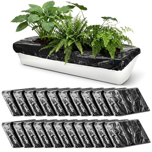 LemonRoad 20 Pcs Planter Grow Earthbox Mulch Cover City Pickers Replacement Cover Fits 29 x 13.5 Rectangular Plant Boxes Waterproof Weed Barrier Mat with Elastic for Outdoor Raised Bed Garden