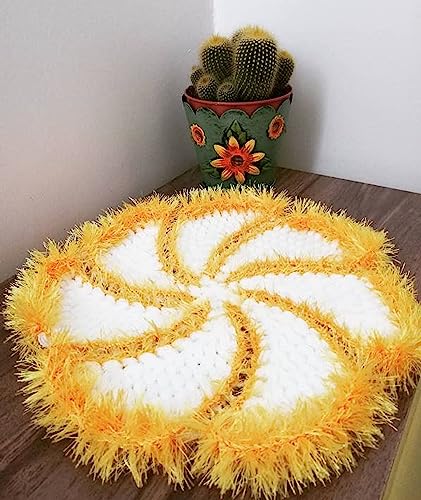 Image of Eyelash Fun Fur Yarn Premium 100% Polyester 164 Yds (150 Mt), 3.53 Oz (100 Gr) Colorful Crochet Yarn Dıy Hand Knitting (Yellow, 3 Skein)