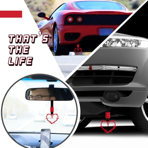 Image of 4 Pieces Heart Handle Keychains Car Accessory Heart Hand Strap Drift Charm for Car Interior Exterior Decoration(Red,Thorns)
