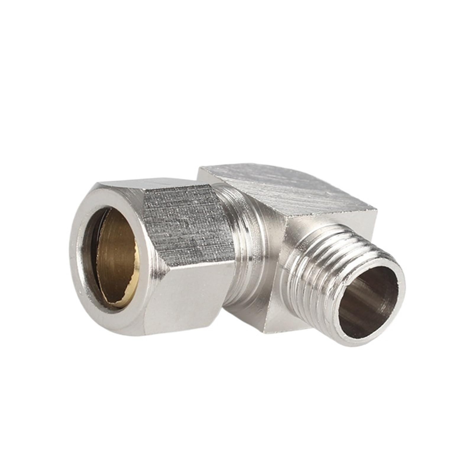 1PC Nickel Plated Brass Compression Tube Pipe Fittings PC Compression Union Connector&Compression Sleeves Ferrules(PC 10mm,3I8)