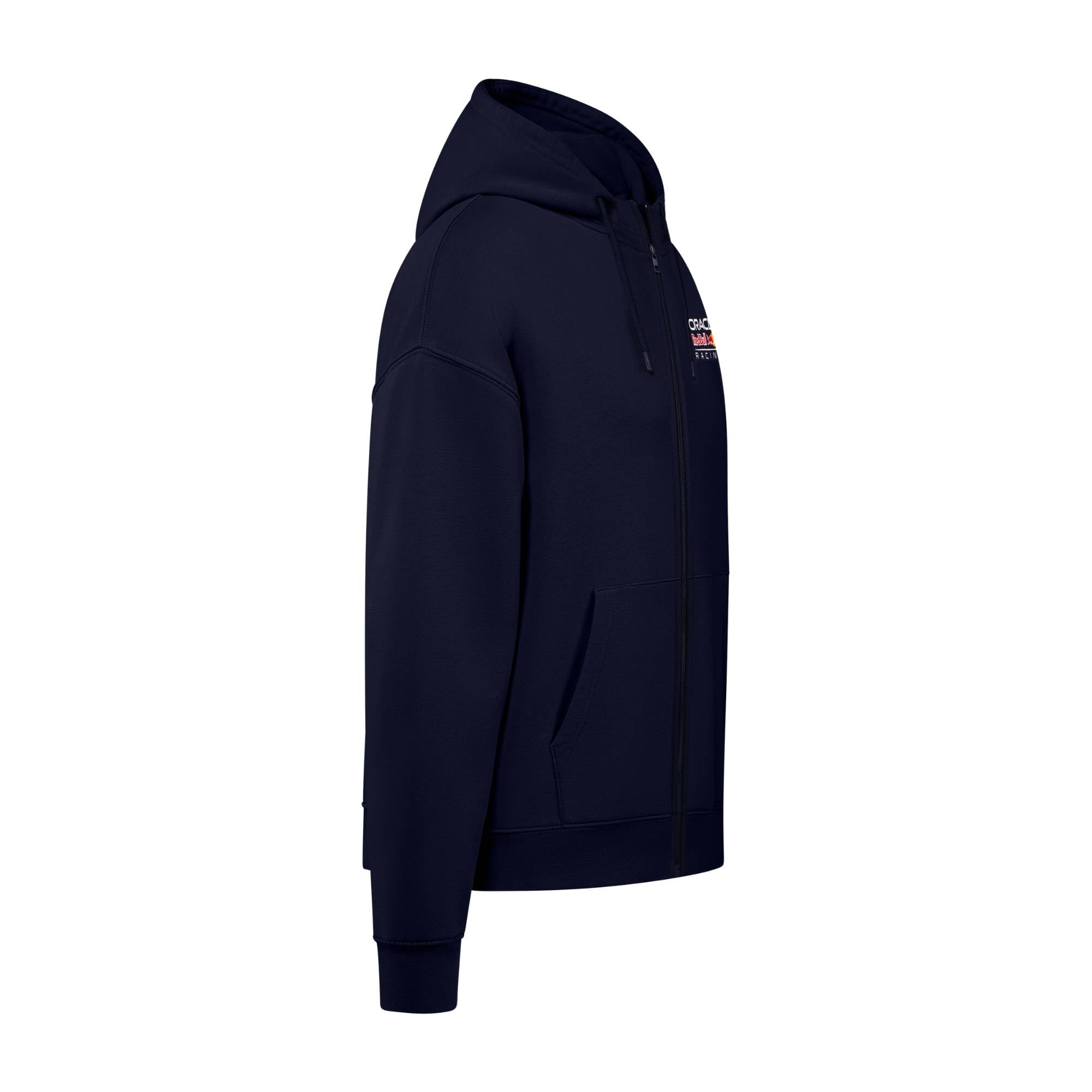 Red Bull ENERGY WEAR Oracle RB Racing Zip Hoodie Navy | Offizieller Formel 1 Fanartikel - 100% Baumwolle - mit Frontreißverschluss Kapuze mit Kordelzug Racing-Logo auf der Brust