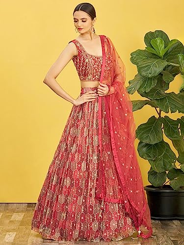 Readymade A Line Wedding Bridesmaid Lehenga With Choli And Dupatta, Party, Festive Wear For Women2