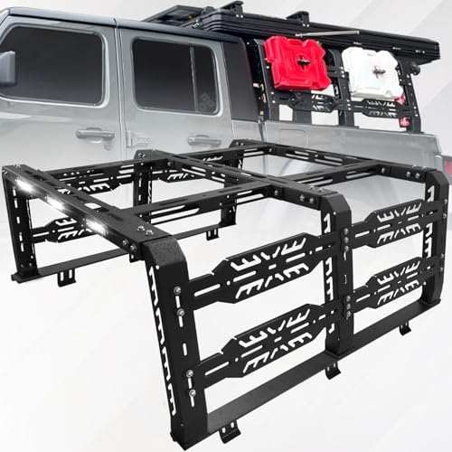 OTHOWE 22 High Jeep Gladiator Bed Rack Truck Bed Rack Compatible with Jeep Gladiator Jt Without Tonneau Cover Overland Bed Rack Bed Racks for Trucks Black.