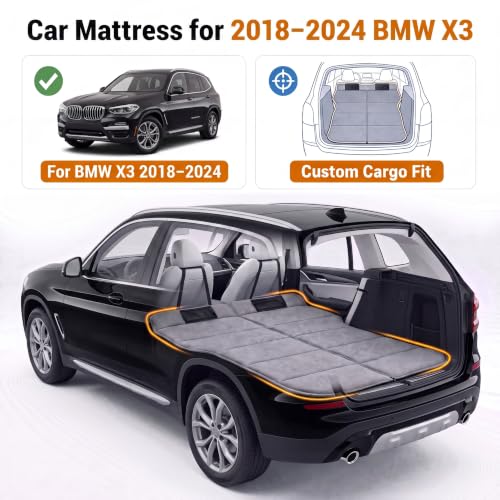 Image of Car Mattress for 2018-2024 BMW X3, Upgraded Non-Inflatable Thickened Foam SUV Car Camping Mattress, Foldable Trunk Sleeping Pad Car Bed Mattress for Road Trips Camping Travel