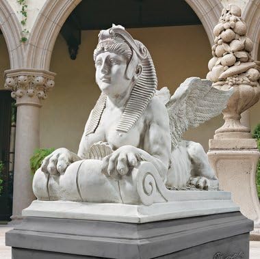 EttansPalace 28" W Ancient Egyptian Winged Sphinx Statue Sculpture