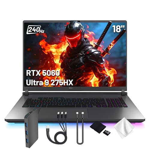 Image of ASUS ROG Strix G18 18 inch 2.5K 240Hz Gaming Laptop, Intel Ultra 9 275HX, NVIDIA GeForce RTX 5060, 64GB DDR5, 3TB Storage (2TB SSD&1TB Docking Station Set), Backlit Keyboard, Wi-Fi 7, Win 11 Pro, Gray