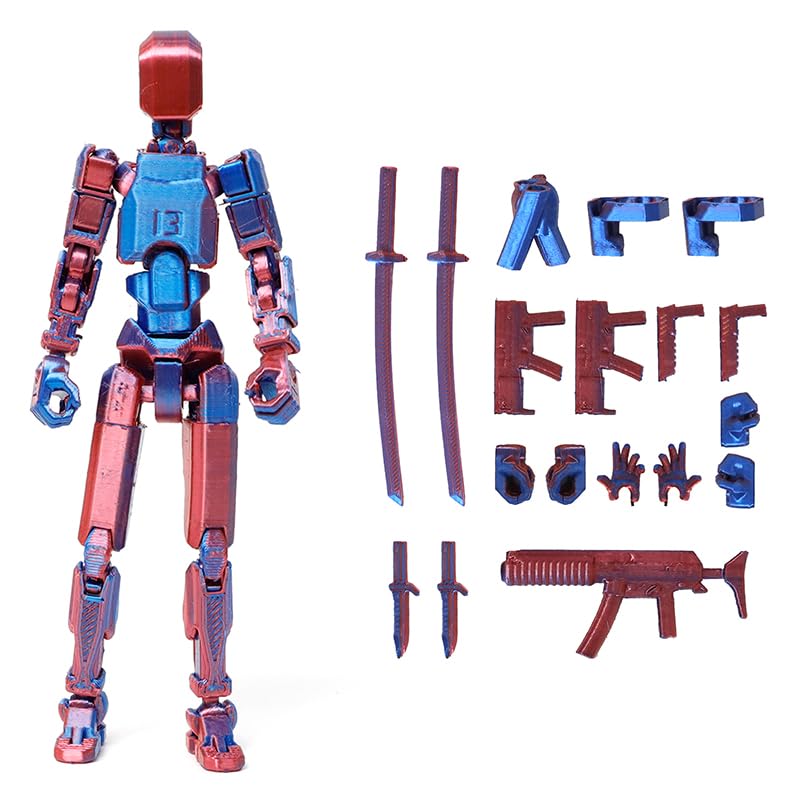 BYUWFGF Titan13 Action Figure Set, Lucky Robot 13 Action Figure, 3D Printed Multi-Jointed Movable Action Figures, Dummy Robot 13 Figures Creative Gifts for Kids Adults（Unassembled）