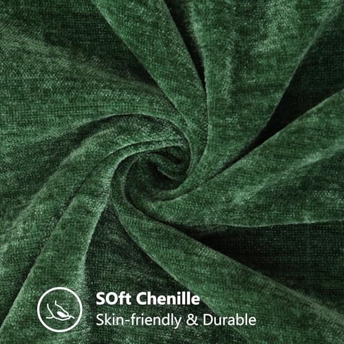 Image of decorUhome Soft Chenille Throw Pillow Covers 20x20 Set of 2 Green