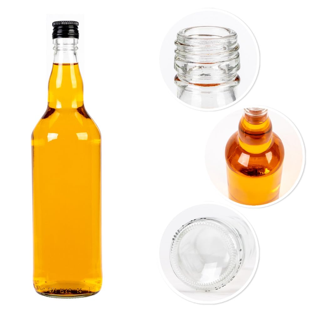 Lot de 40 bouteilles monopolistiques vides de 700 ml pour vodka, eau-de-vie, jus de fruits, cadeaux avec bouchons, noir (28/18)