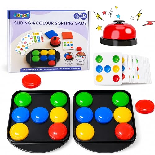 Image of Kidology Color Matching Puzzle Game for Kids 12+ Months | Builds Logical Thinking & Brain Development | Fast-Paced Board Game with Bell Cards Color Buttons | Educational Gift Boys & Girls