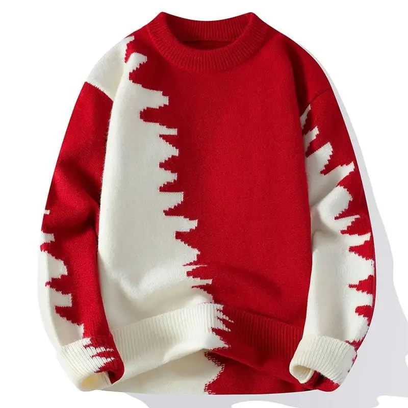 Knitted Sweaters Men's Warm Pullover Mens Casual Loose Male Jumpers 6