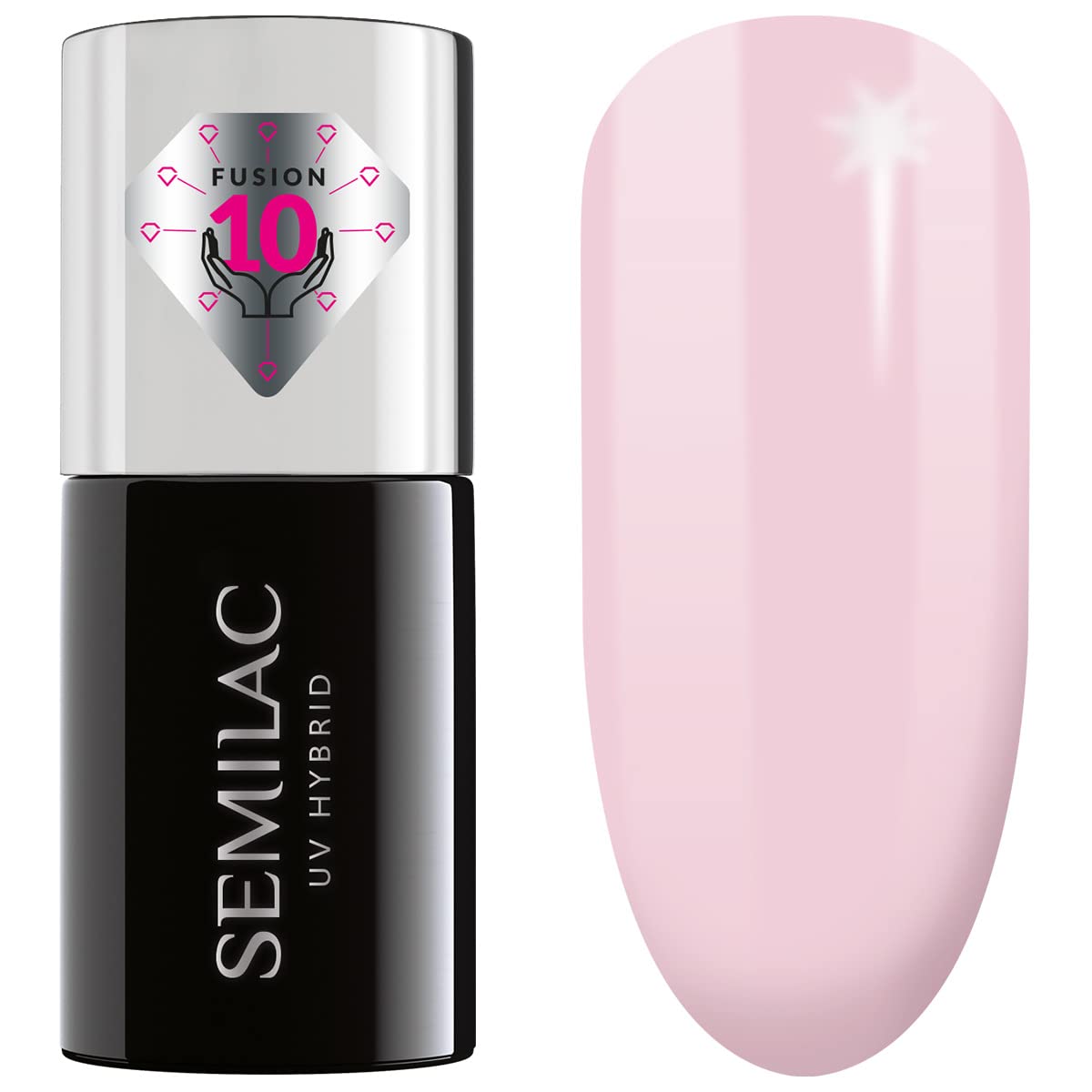 Semilac Extend Care Base 5en1 1 esmalte de gel UV - 5 funciones de larga duración y fácil aplicación, perfecto para uso en casa y en el salón, uñas de gel UV/LED, 7 ml - 809 Rosa Pálido.