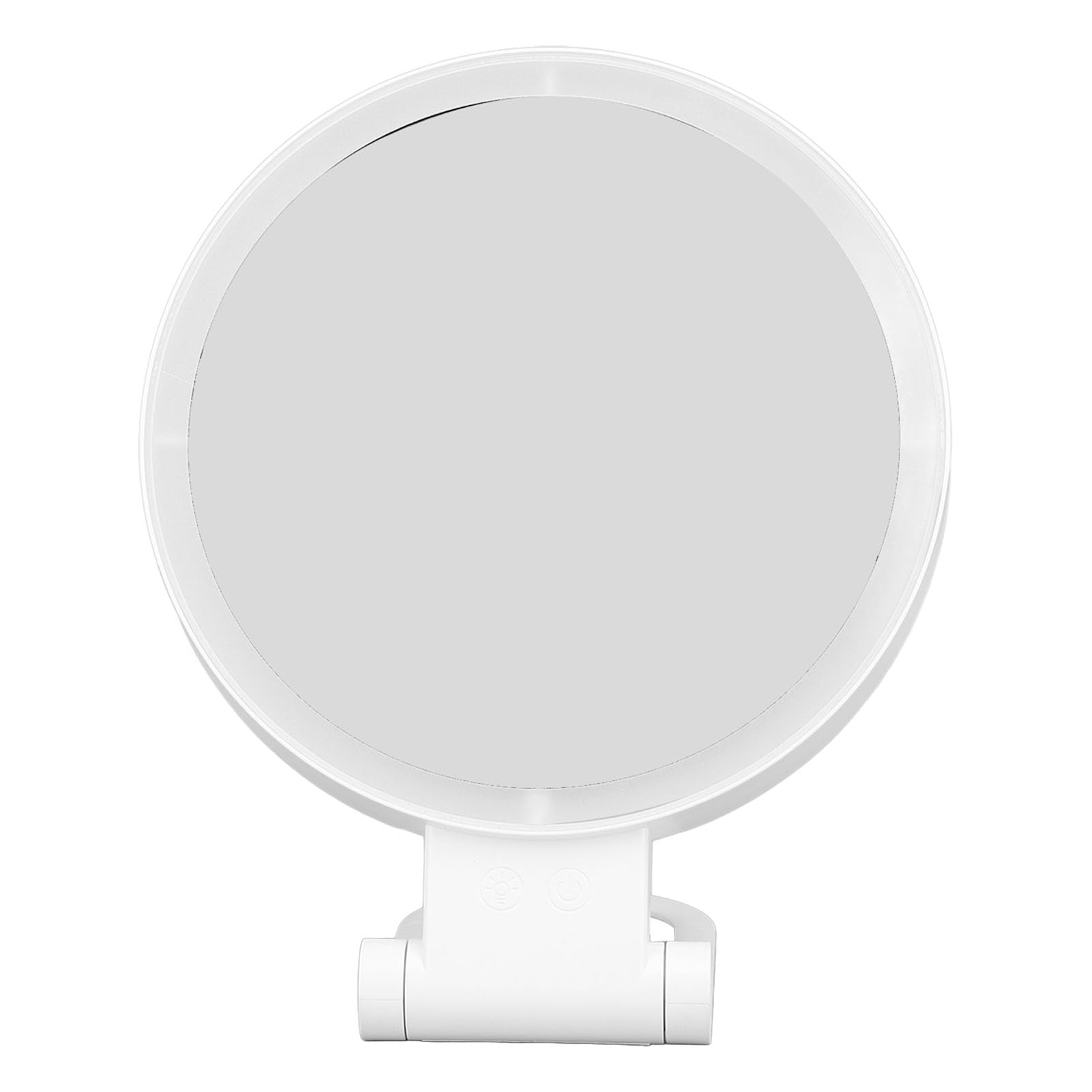 Fabater Specchio Ingranditore Bifacciale 1X 5X con Luce LED Tavolo Specchio Cosmetico Maniglia Pieghevole Viaggio Portatile Bianco, Touch Control Illuminazione a Tre Colori USB