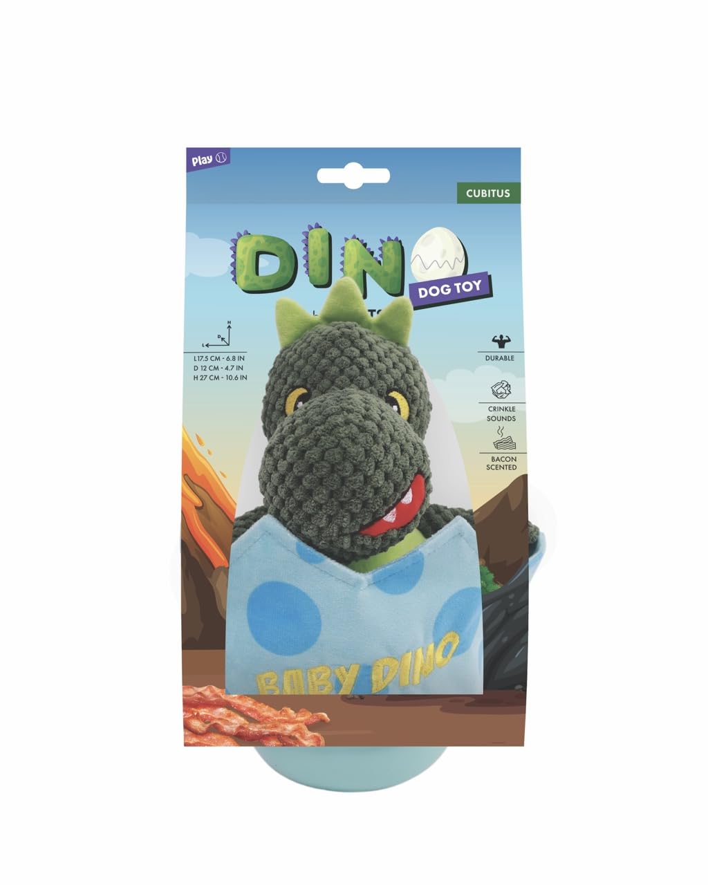 M-PETS PLAY DİNO CUBİTUS PASTIRMA AROMALI KÖPEK OYUNCAĞI