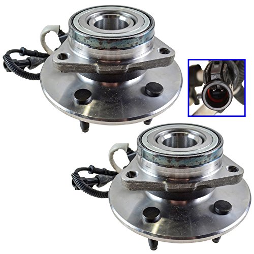 Image of TRQ Front Left and Right Wheel Bearing and Hub Assembly Set 2 Piece Compatible with 1997-99 Ford Expedition 2000 1998-99 Lincoln Navigator 4WD Models